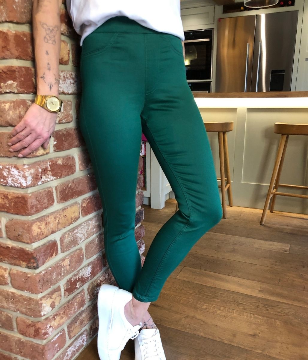 Green High Waisted Jeggings  Size 8S