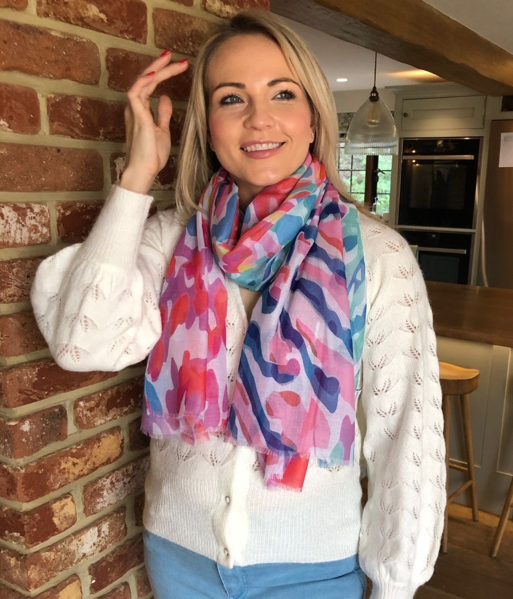 Colourful Splash Print Scarf