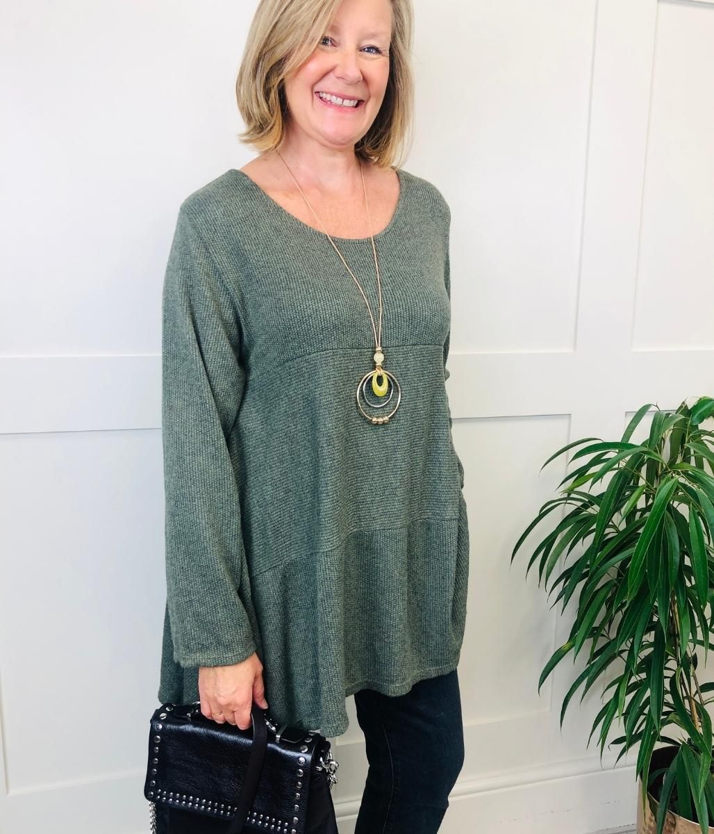 Khaki Elena Knit Tunic