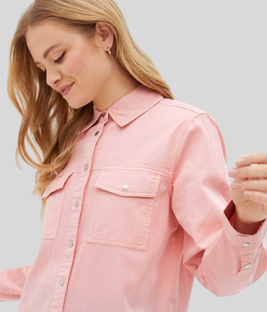 Pink Relaxed Denim Shirt  Size 12