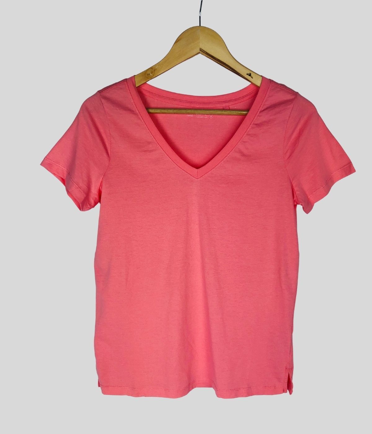 Fluro Pink V Neck T Shirt-10 Colours  Size 6