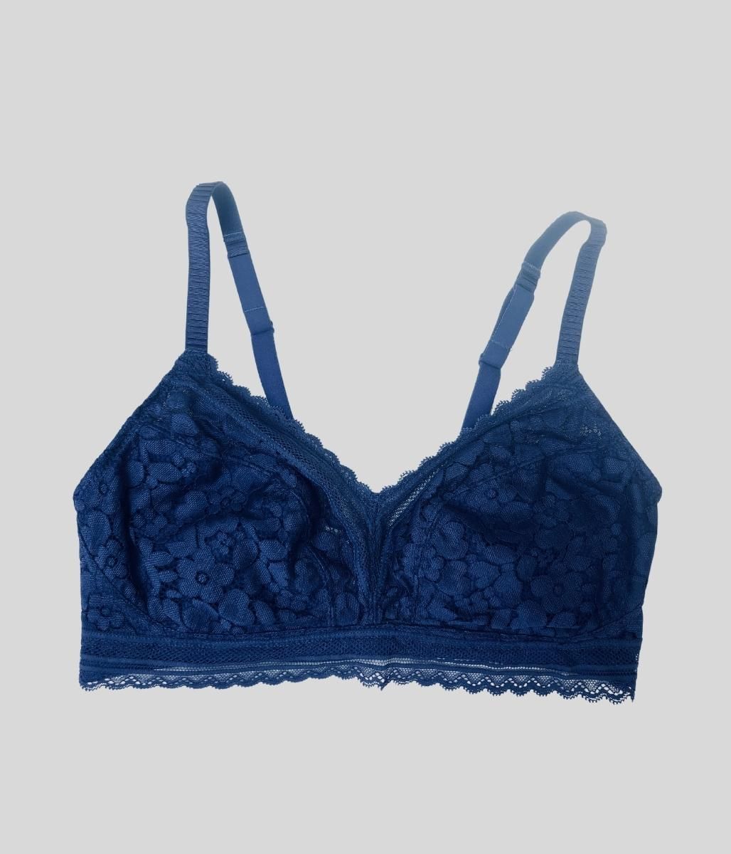 Blue Lace Non Wired Bra  Size 36B