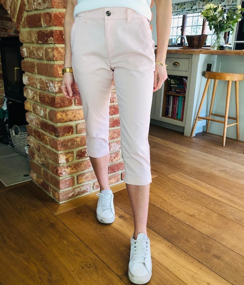 Pink Cropped Chino Trousers  Size 22