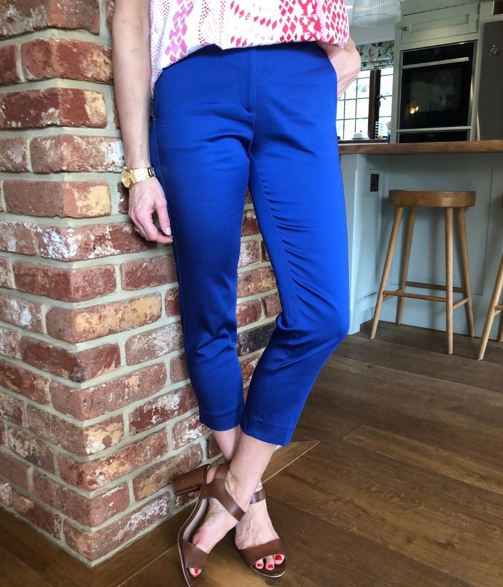 Blue Mia Slim Leg 7/8 Trousers  Size 8S