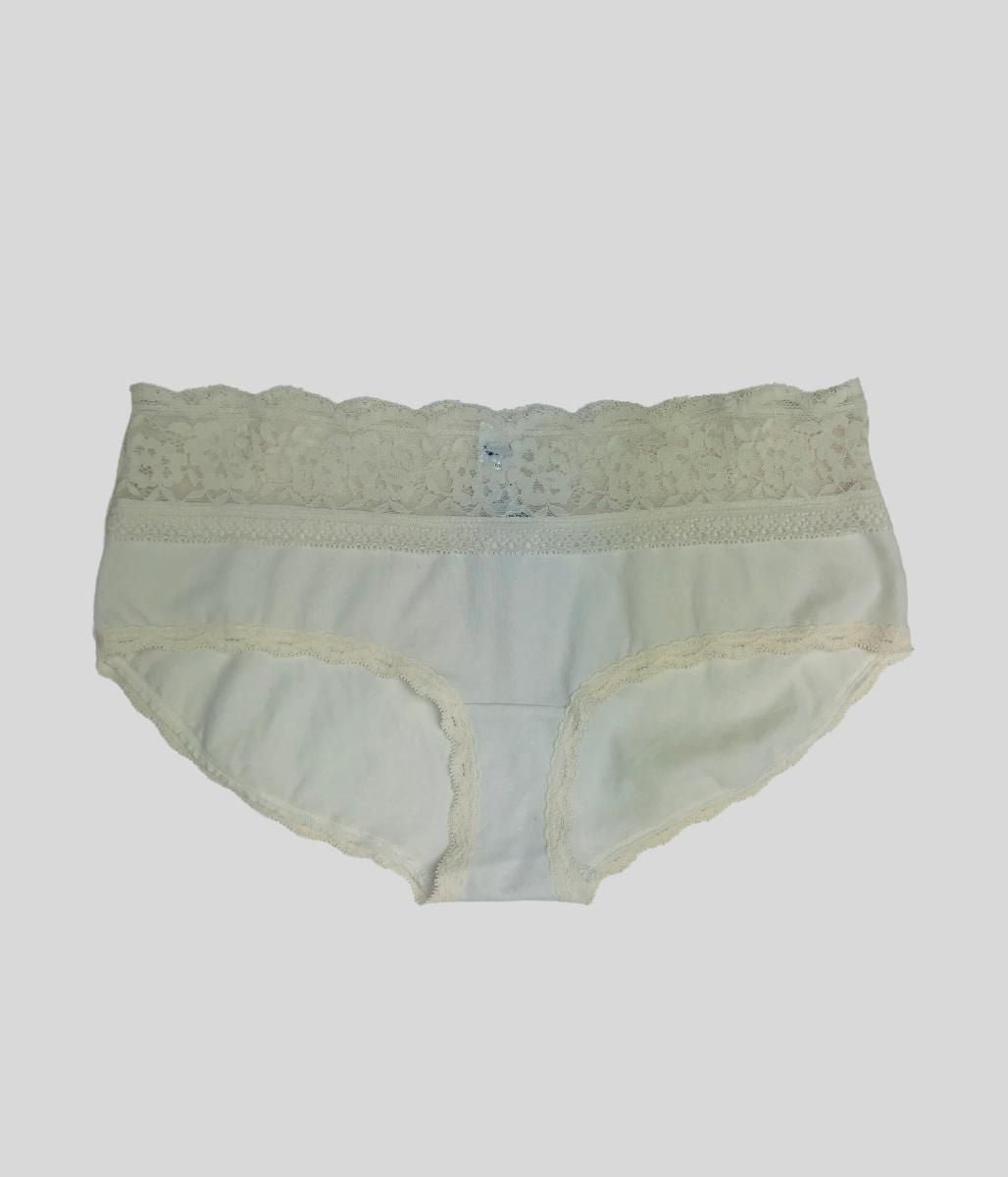 Ivory Lace Trim Shorts Briefs  Size 12