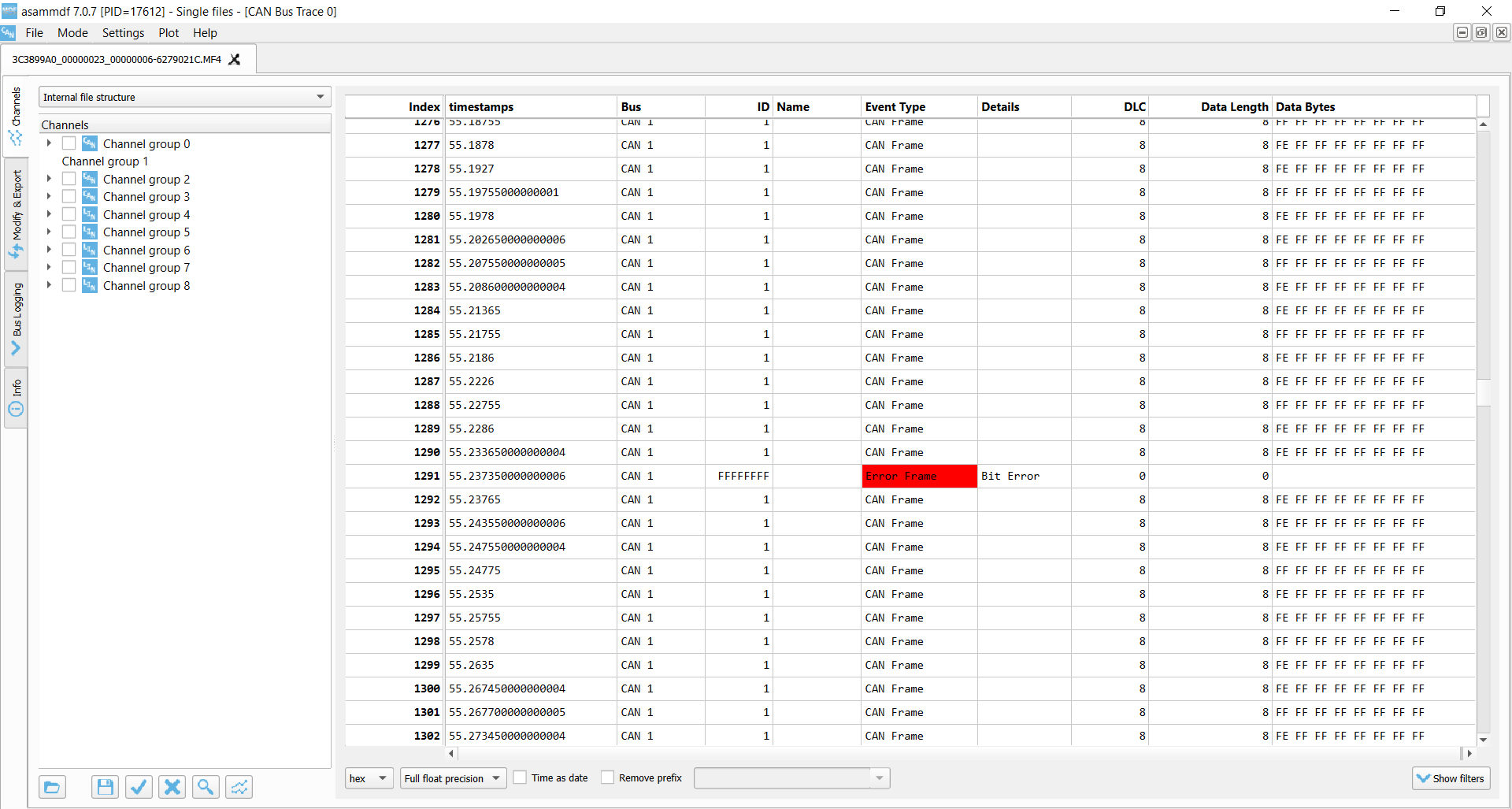 CANedge CAN Logger Transmit Bit Error Frame Collision