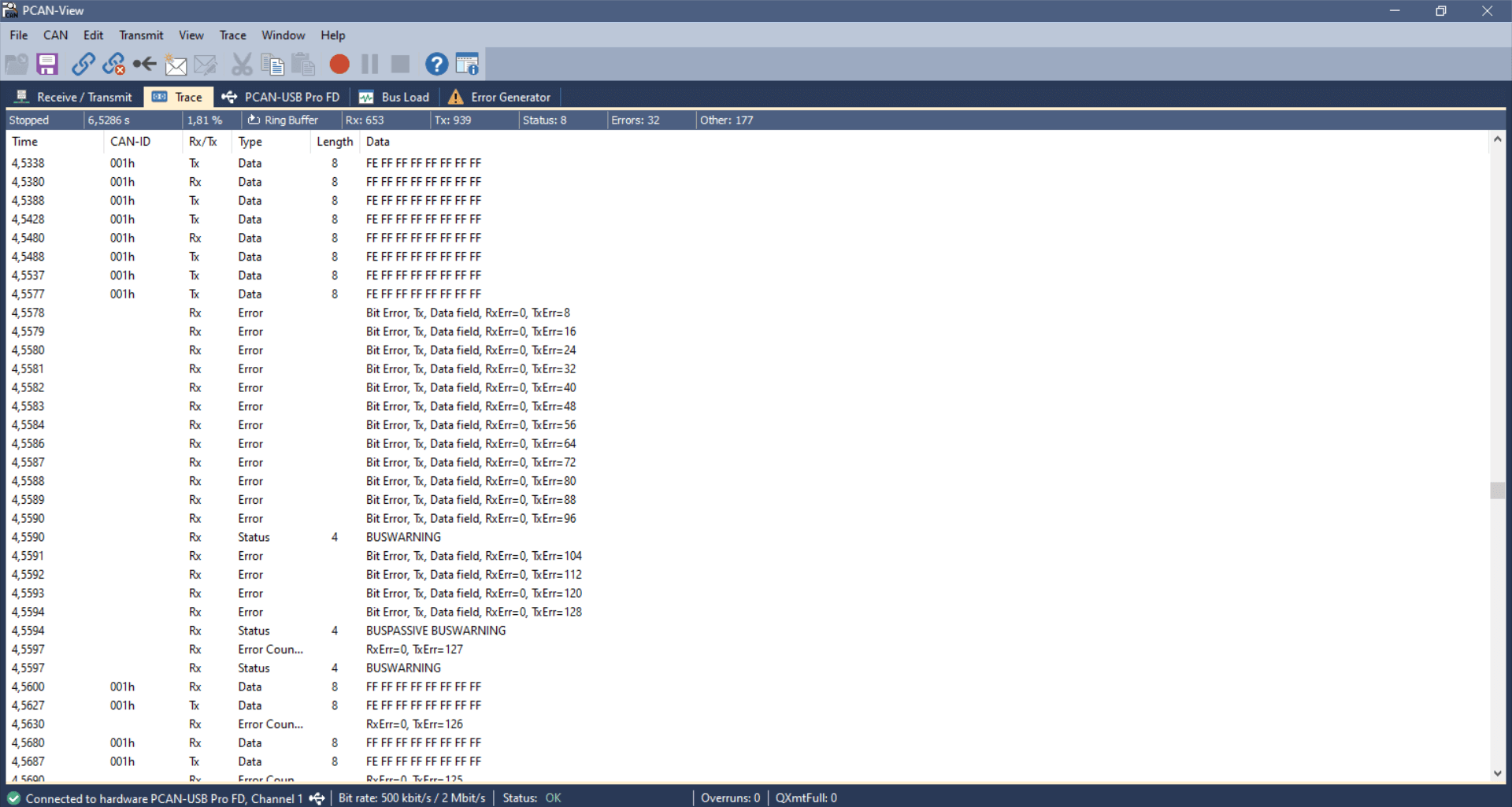 Transmit Bit Error Frame Collision Retransmission