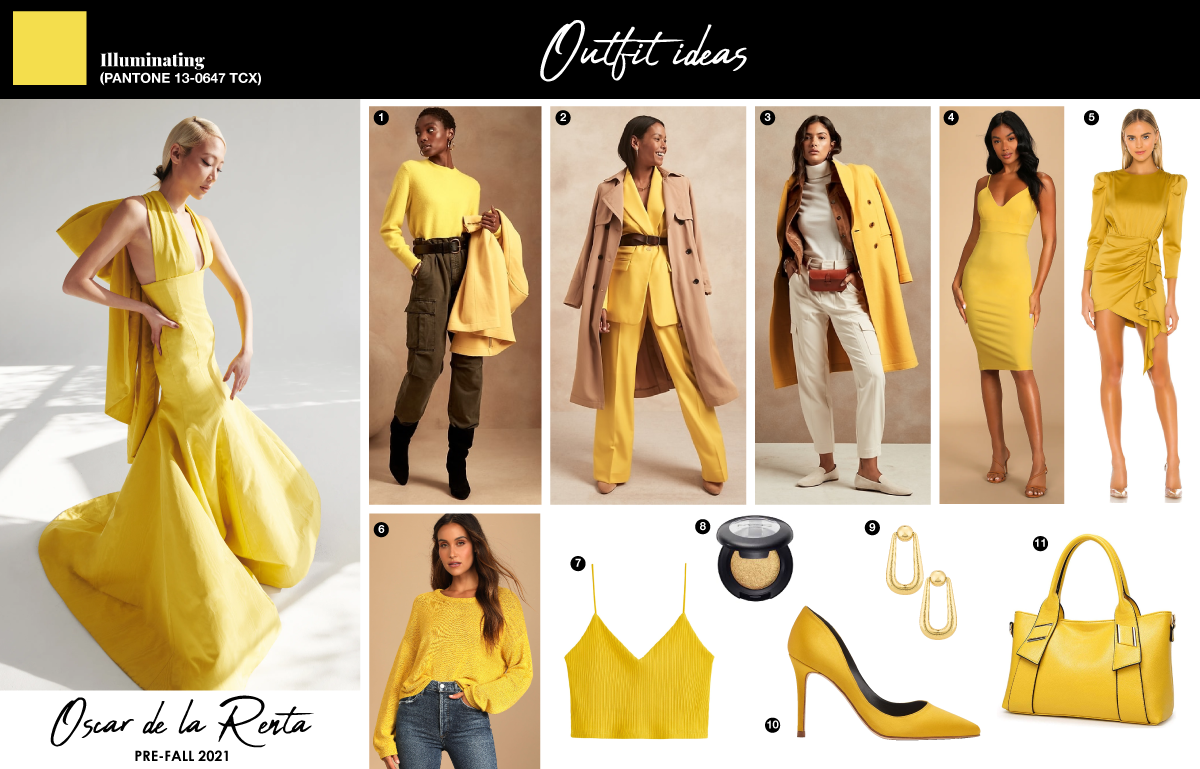 FALL 2021 FASHION COLOR TRENDS, PANTONE ILLUMINATING YELLOW