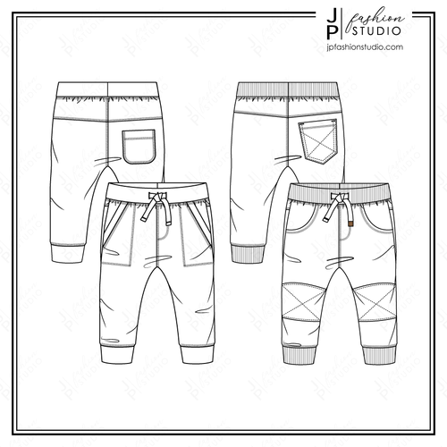 Fashion Technical Sketch Boy 2-6 Years Sport Knit Pants Stock Vector -  Illustration of knit, casual: 116477472