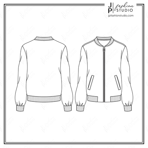 Illustrator Fashion Sketches Outerwear: Coat Template 034 - download