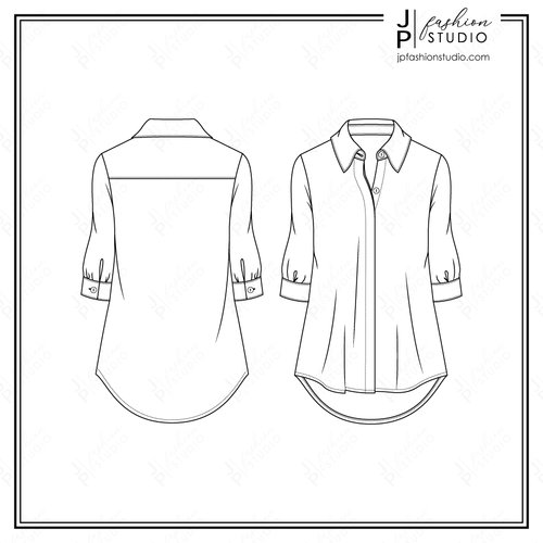 Women's Blouse and T-shirt  Fashion drawing tutorial, Flat drawings,  Fashion drawing