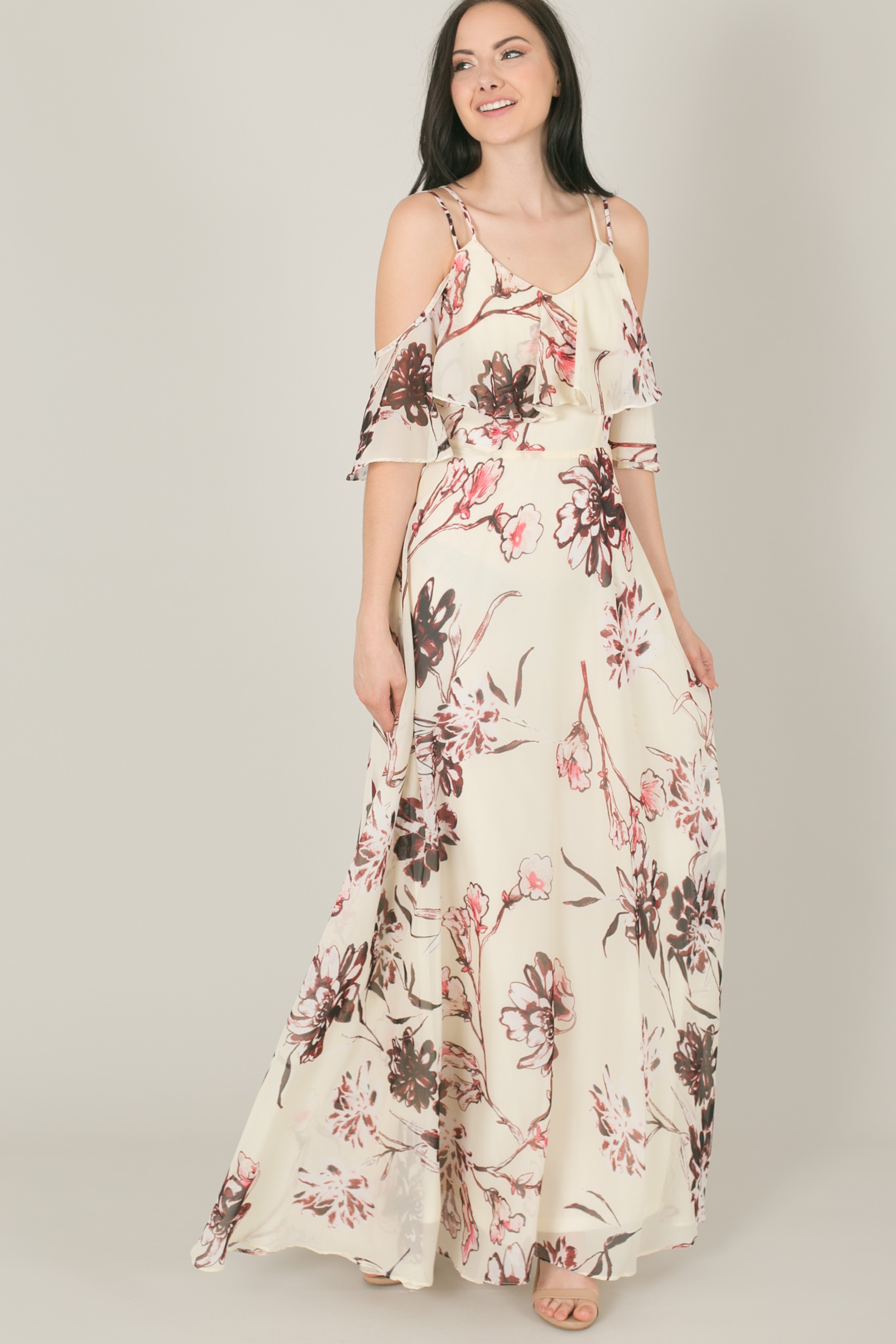 ivory floral dresses