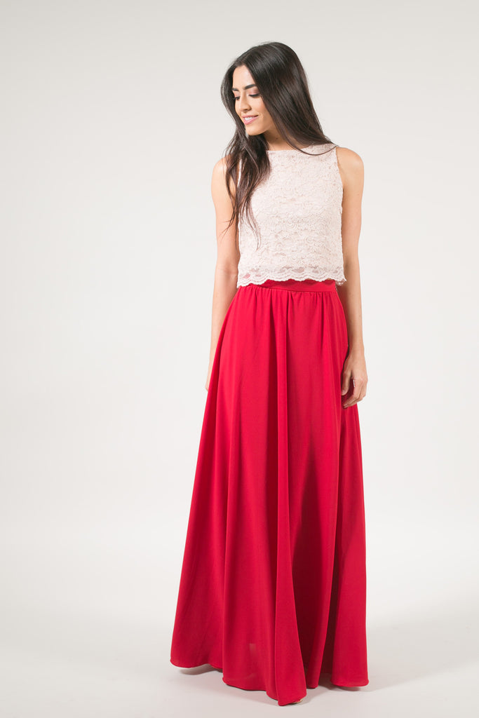 Kelly Red Full Maxi Skirt – Skylar Belle