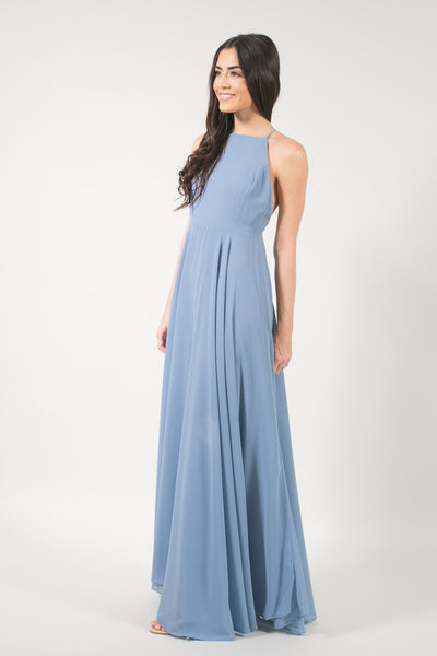 Payton Dusty Blue Flowy Maxi Dress – Skylar Belle