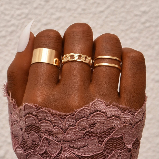 Pearl Zirocn Metal Multilayer Ring for Women