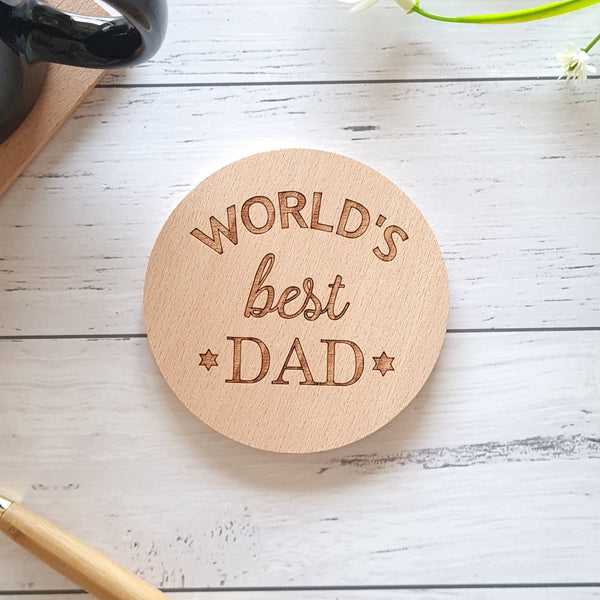 Best Dad Ever Coaster Engraved Gifts Studio