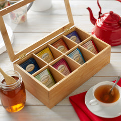 bamboo, tea, tea bags, storage, organizer, acrylic 