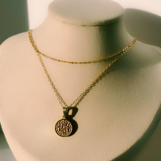 Lucky coin necklace deals
