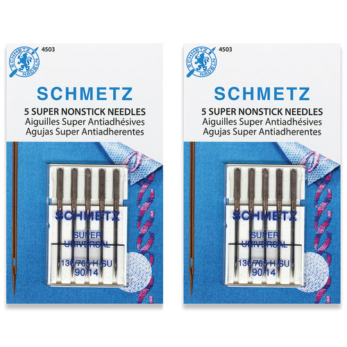 Schmetz Sewing Needles SUPER NONSTICK Universal, 5pk – The Singer  Featherweight Shop