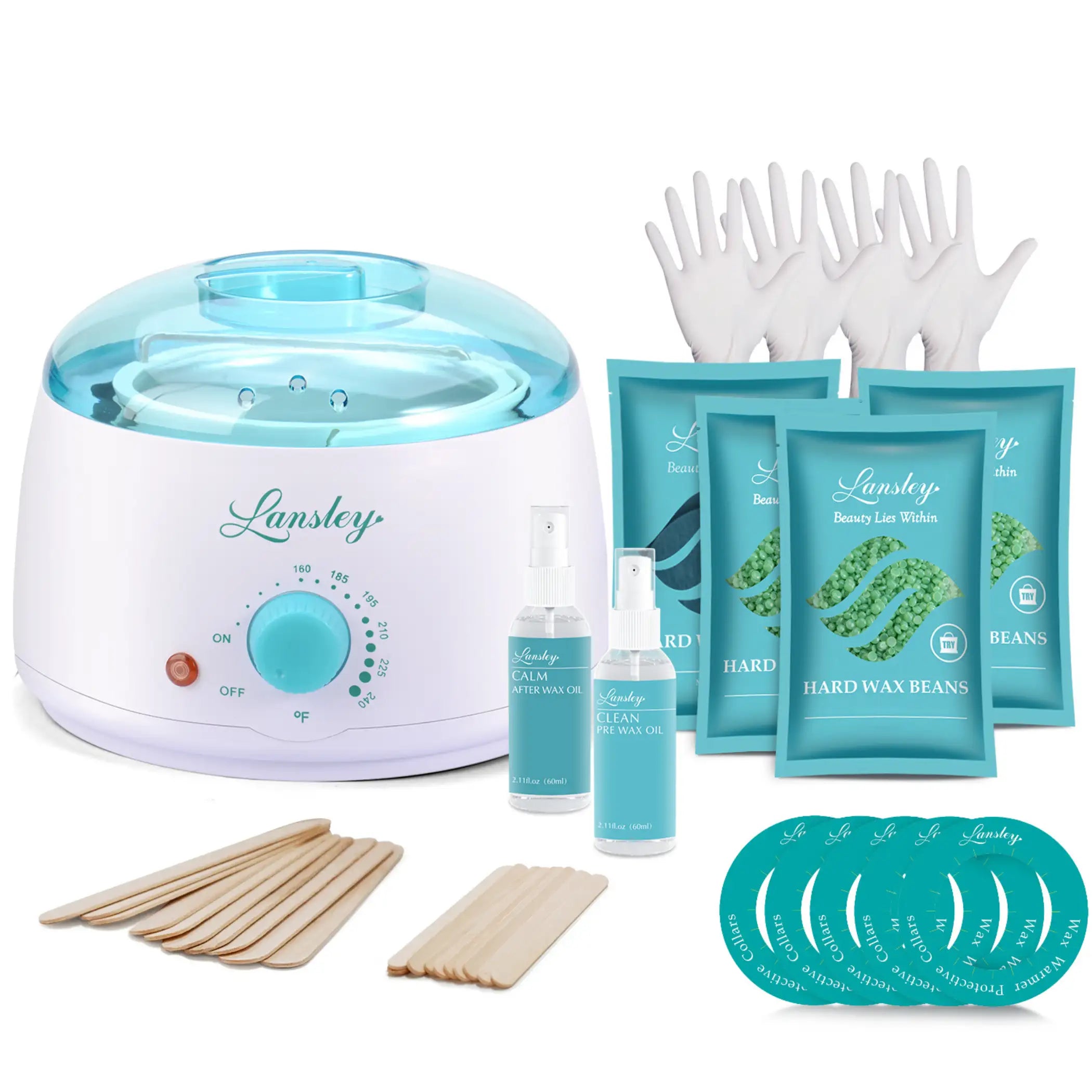 Lansley professional wax hair removal kit that includes 4 bags of stripless  sensitive skin all over body wax