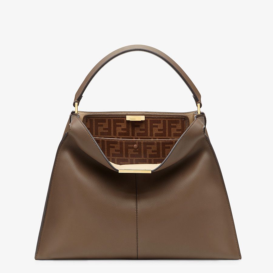 fendi peekaboo brown leather