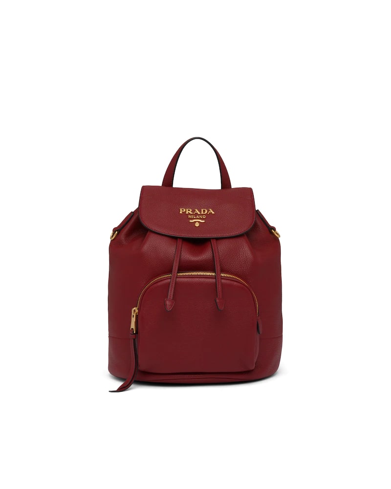 prada brown leather backpack