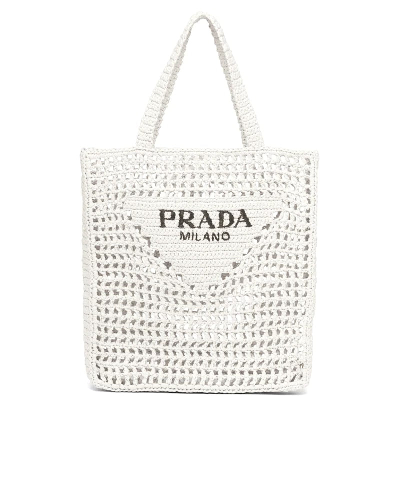 prada raffia tote black