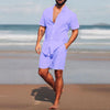 Breathable Hawaiian Men Beachtwo piece set