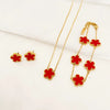 3Pcs Luxury Five Leaf Flower Pendant Necklace - Sexikinis Swim