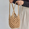 Mesh Rope Knitted Bucket Shoulder Bag
