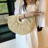 Half Moon Design BasketBeach Straw Bag