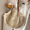 Round Straw Beach Bag