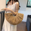 Half Moon Design BasketBeach Straw Bag