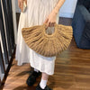 Half Moon Design BasketBeach Straw Bag