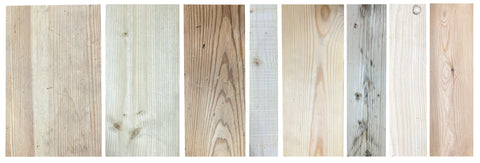 Different varieties of pine patchwork