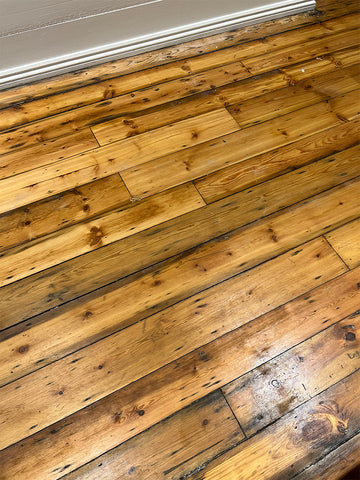 orange pine wood floor