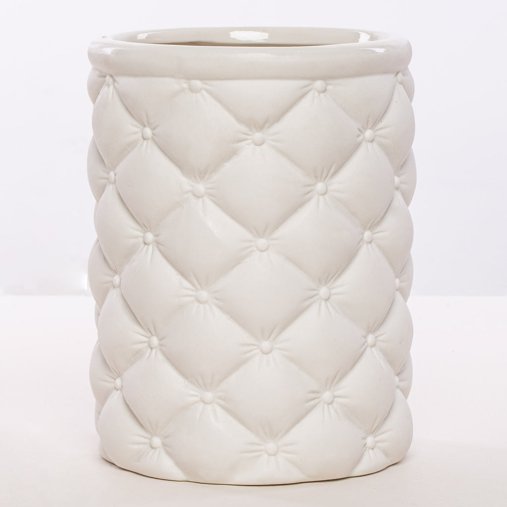 Gordon White Ceramic Chesterfield Pattern Vase