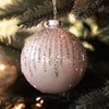 Christmas Pink and Silver Glitter Drop Bauble