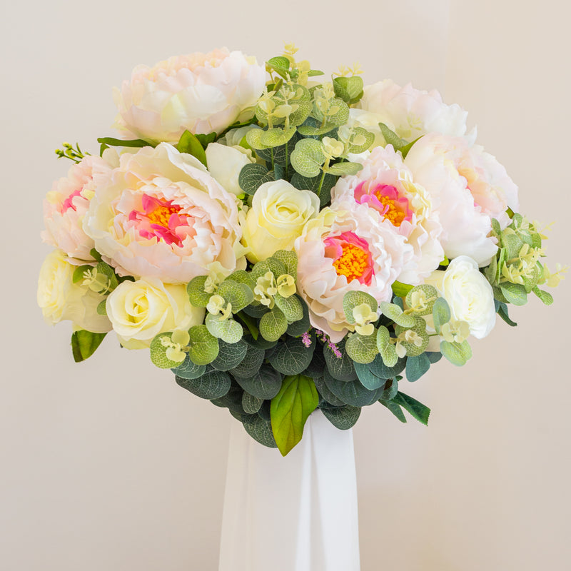 Forever Pink Peony & White Rose Bouquet - Medium 