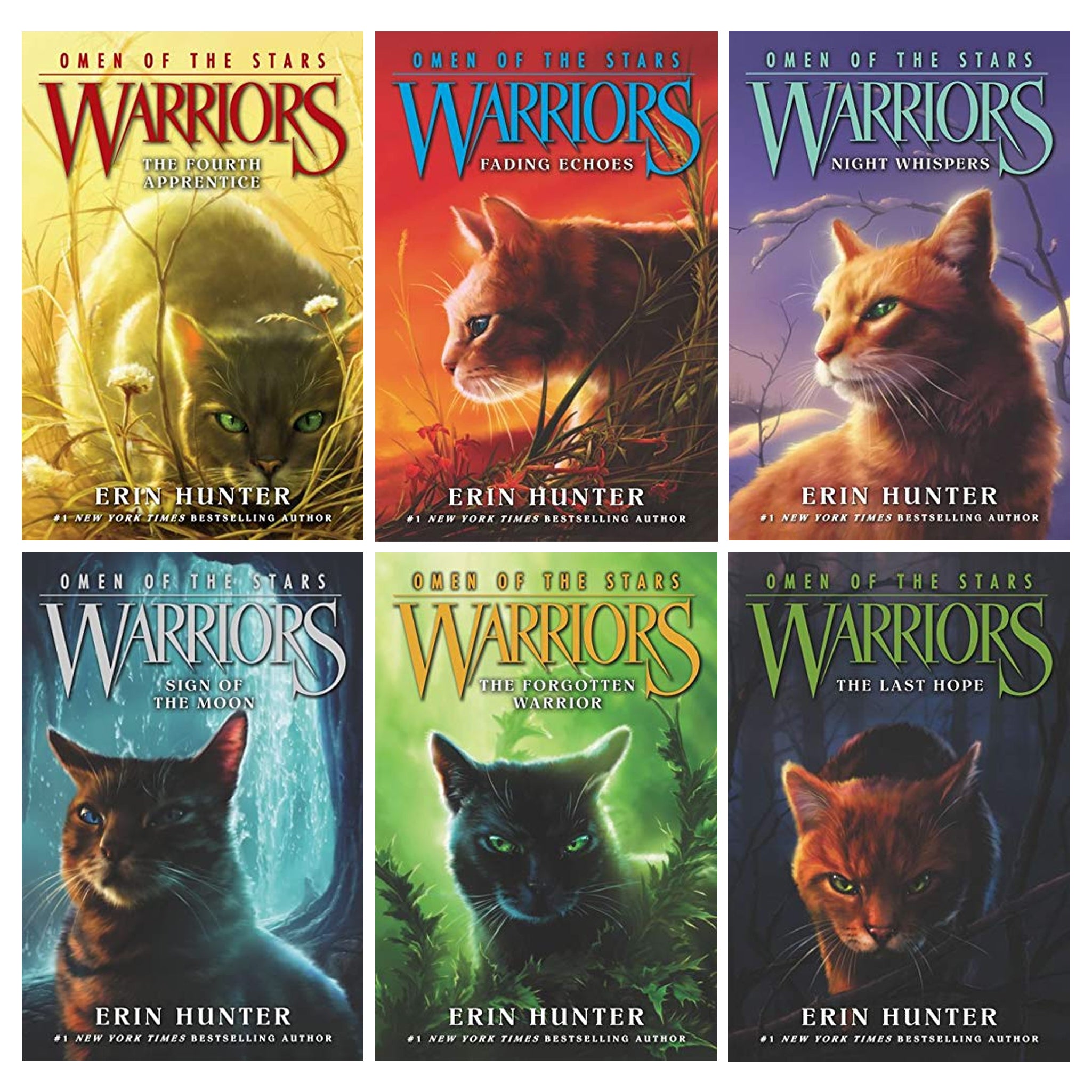 Warrior Cats (Series 2) New Prophecy 6 Books By Erin Hunter-Ages 8