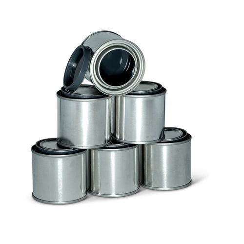 1/4 Pint Metal Paint Cans - Lined Coating with Sealing Lid - 6