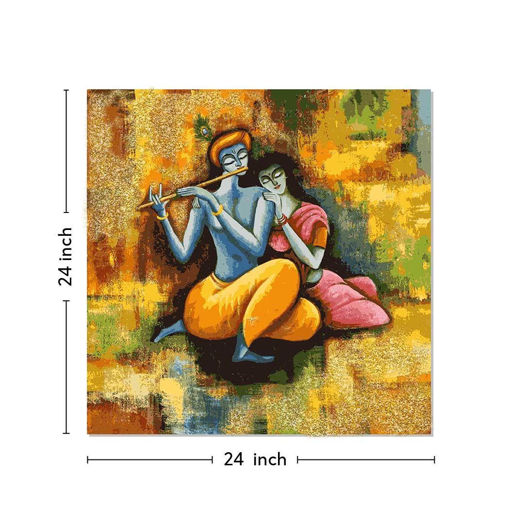 Radha Krishna Canvas Wall Painting | Cotton Stretched Canvas – Rangoli