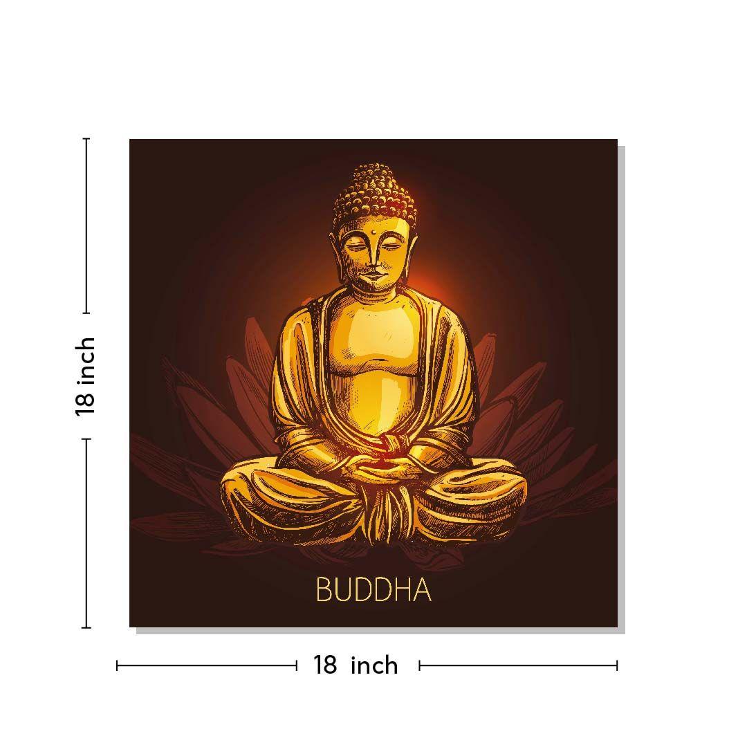 Lord Buddha Canvas Wall Painting | Cotton Stretched Canvas – Rangoli