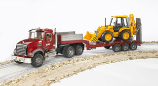 MACK Granite Flatbed Truck with JCB Loader backhoe