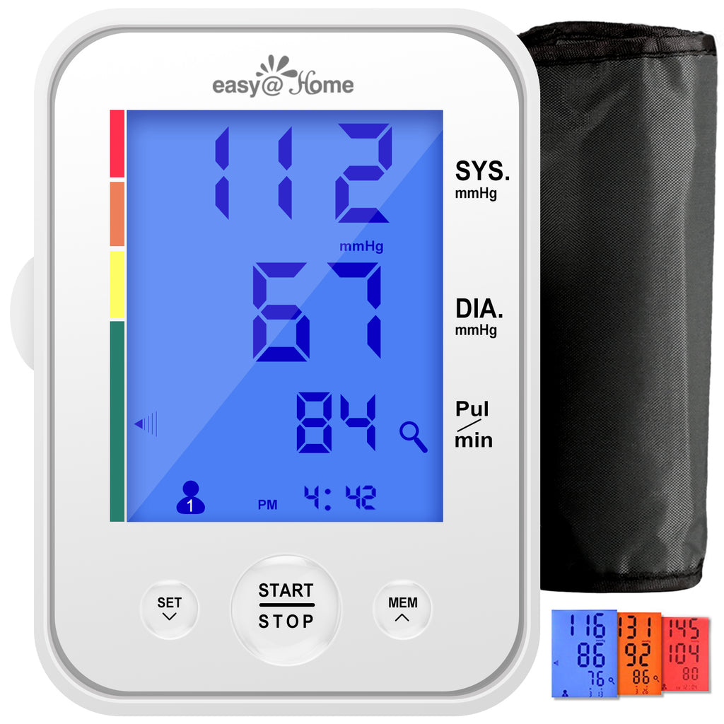 Sin personal Prestador cisne Large Cuff Easy@Home Digital Upper Arm Blood Pressure Monitor, 3-Color