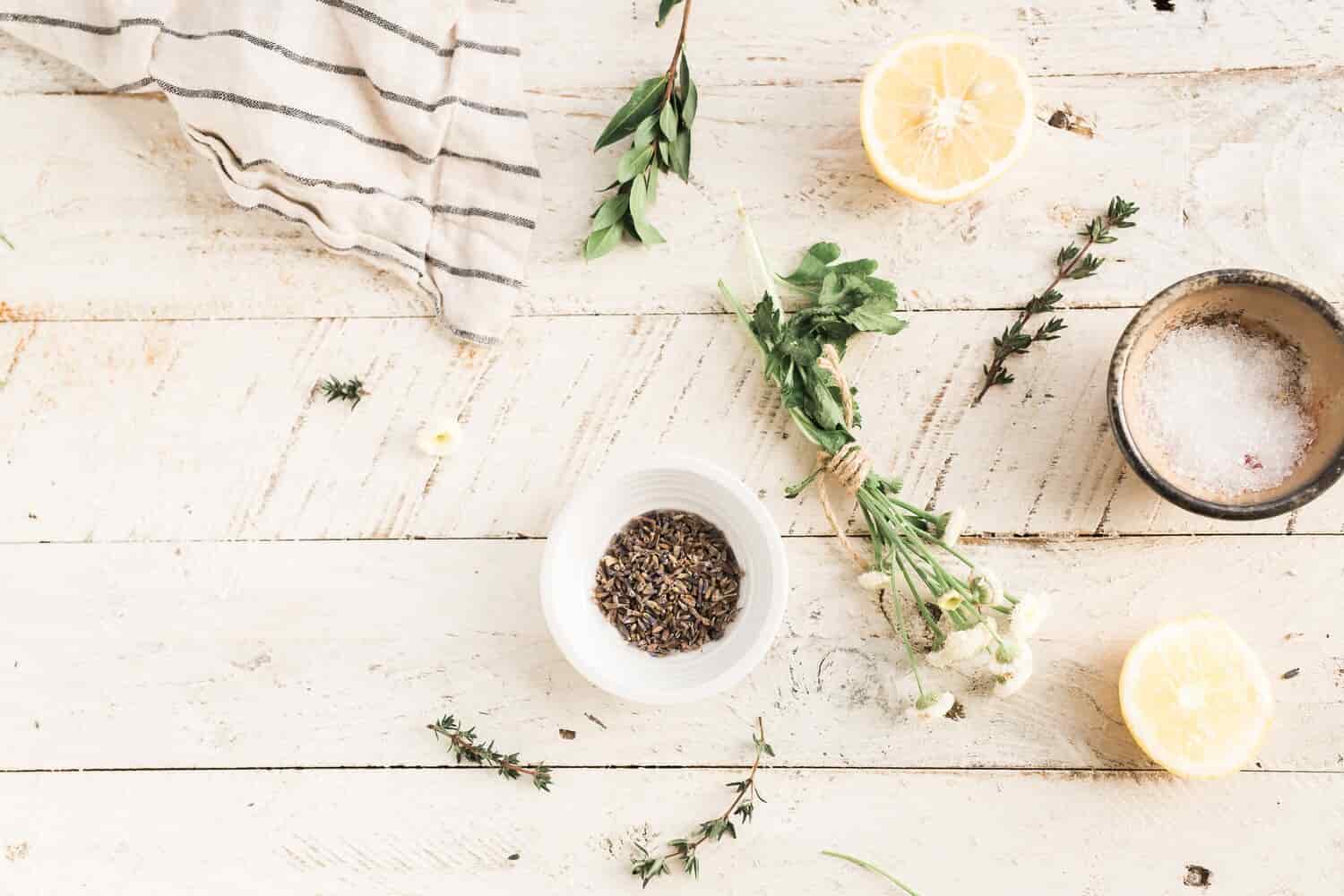 herbs in the table, springtime nutrition