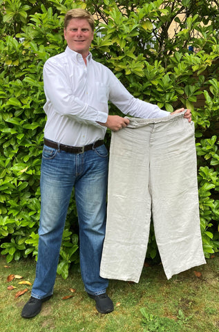 wide-legged linen trousers ideal for lymphoedema