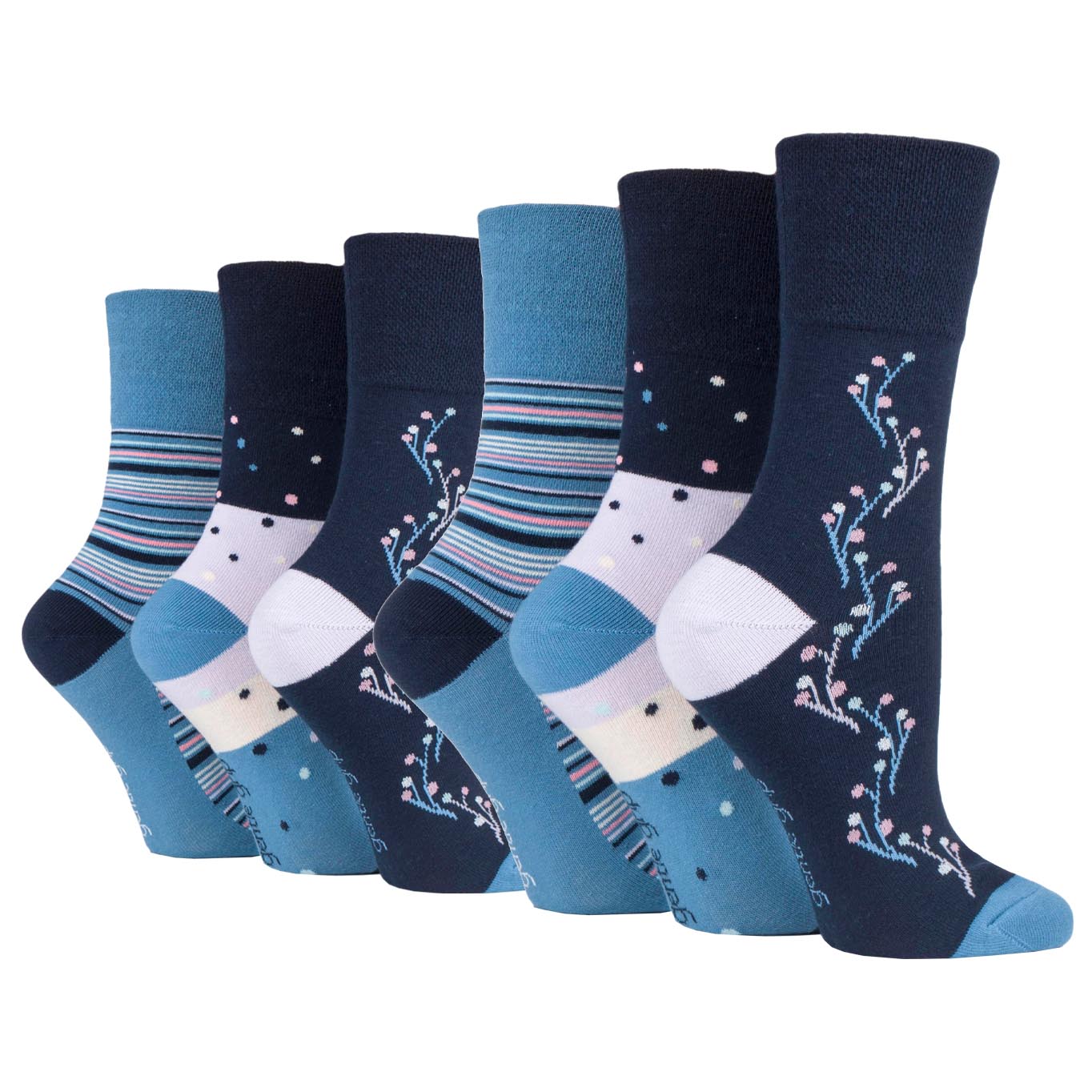 6 Pairs Ladies Gentle Grip Cotton Socks – Gentle Grip UK