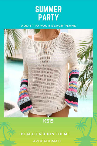 Apricot-Womens-Summer-Crochet-Hollow-Out-Long-Sleeve-Crewneck-Beach-Bikini-Swimsuit-Mesh-Cover-Up-Tunic-Top-Front