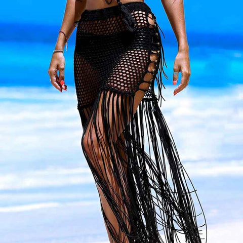 Black-Womens-Hollow-Out-Beach-Skirt-Bandage-Tassel-Split-Swimsuit-Maxi-Wrap-Skirt-Cover-Up-Skirts-Beachwear-K566-Side